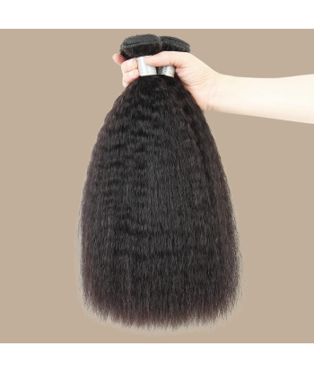 Tissage Cheveux Vierge Human Hair Yaki Straight 7A Brun Foncé 1B 100 Gr pas cher