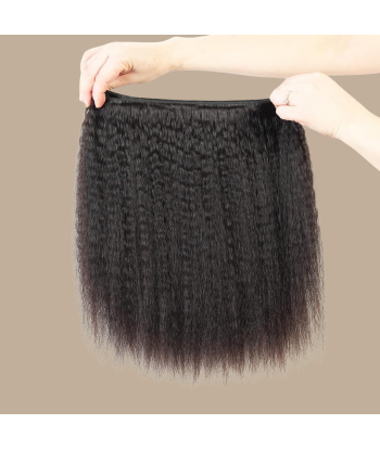 Tissage Cheveux Vierge Human Hair Yaki Straight 7A Brun Foncé 1B 100 Gr pas cher