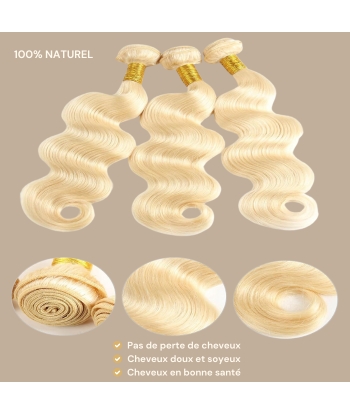 Tissage Cheveux Vierge Human Hair Body Wave 7A Blond Platine 613 100 Gr soldes