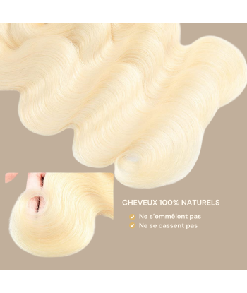 Tissage Cheveux Vierge Human Hair Body Wave 7A Blond Platine 613 100 Gr soldes