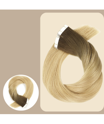 Extensions Adhésives / tapes raides Premium Russian Hair T8/DB4 france