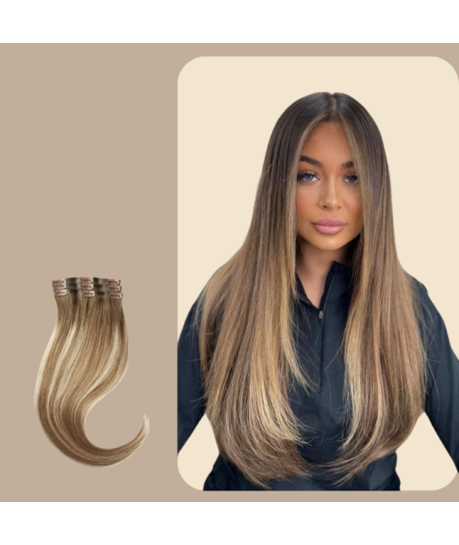 Rechte Clip Extensions Medium Bruin Platina d'Europe débarque