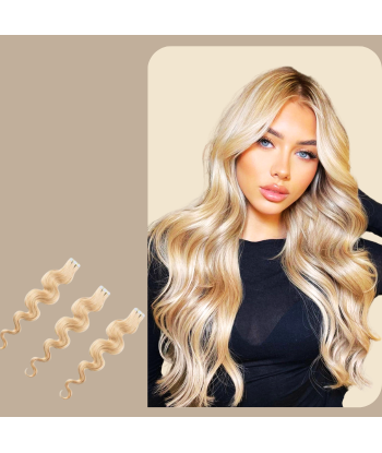 Blonde platina -golvende lijmverlengingen Toutes les collections ici