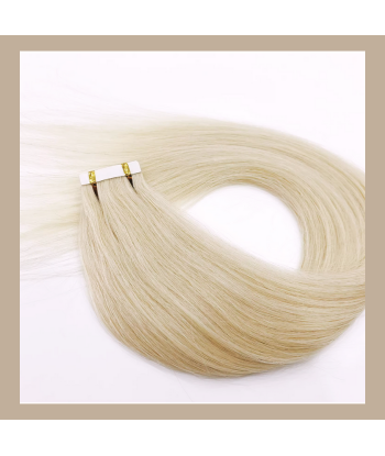 Zelfklevende extensions / Blond Platinum straight tapes brillant des détails fins