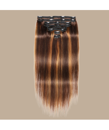 Recht Blond Medium Bruin Clip-In Extensions Kit 120 gr Dans la société mordern