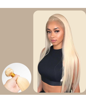 Steil menselijk haar 7A Blond Platine 613 100 Gr Par le système avancé 