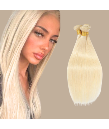 Steil menselijk haar 7A Blond Platine 613 100 Gr Par le système avancé 