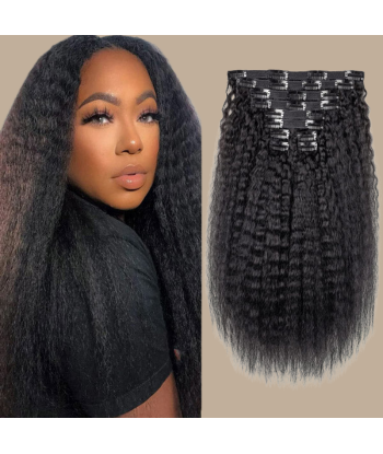 Kit Extensions à Clips Kinky Straight Noir 120 gr de pas cher