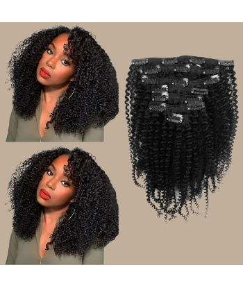 Kinky Curly Musta 120g Clip-In Extensions Kit Comparez et commandez 