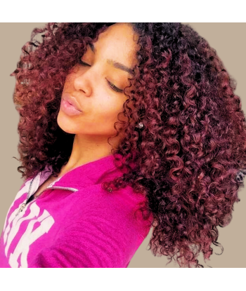 Afro Curly Ombre Tummanruskea Clip-In Extensions Kit 99J 120 gr 120 gr 2 - 3 jours ouvrés.