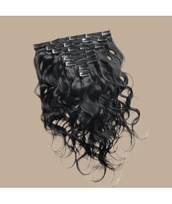 Body Wave Musta 120g Clip-In Extensions Kit - Pidennyspakkaus pas cher 