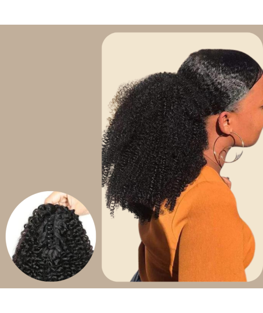 Coda di cavallo castano scuro con clip naturale capelli ricci afro Comparez plus de prix