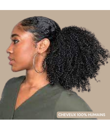 Coda di cavallo castano scuro con clip naturale capelli ricci afro Comparez plus de prix