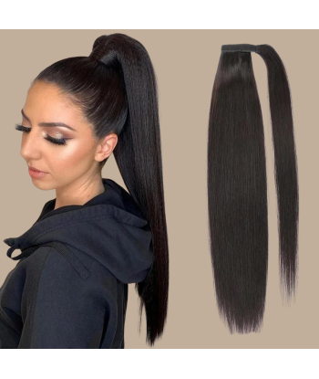 Coda di cavallo marrone scuro Magic Ribbon Remy capelli lisci Jusqu'à 80% De Réduction