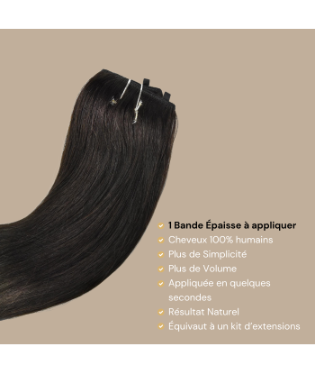 Extension à Clips Natural Wavy Noir Mono Bande Maxi Volume Vous souhaitez 