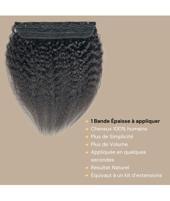 Extension à Clips Kinky Straight Noir Mono Bande Maxi Volume l'achat 