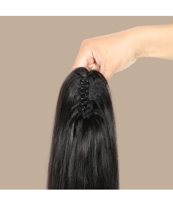 Queue de cheval Ponytail  Noir à Pince Naturel Remy Hair Straight 50% de réduction en Octobre 2024