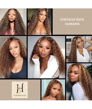 Tissage Vierge Capelli Umani Onda Profonda 7A Chatain Méché Blond P4/27 100 Gr est présent 