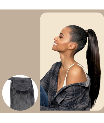 Queue de cheval Ponytail  Noir Ruban Magique Remy Hair Straight l'évolution des habitudes 