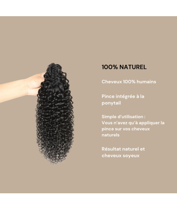 Queue de cheval Ponytail  Noir à Pince Naturel Remy Hair Kinky Curly sélection de produits