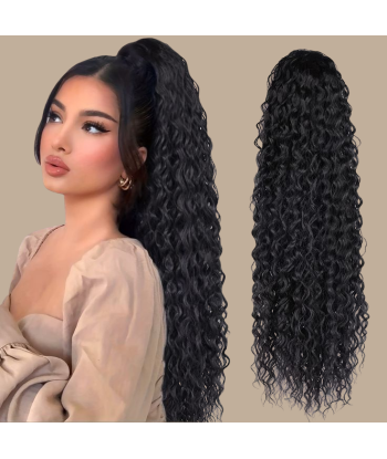 Queue de cheval Ponytail  Noir Ruban Magique Remy Hair Water Wave outlet