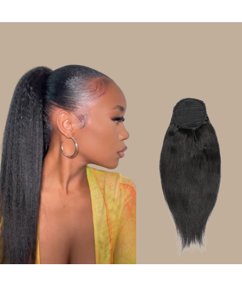 Queue de cheval Ponytail  Noir A Cordon Remy Hair Yaki Straight vous aussi creer 