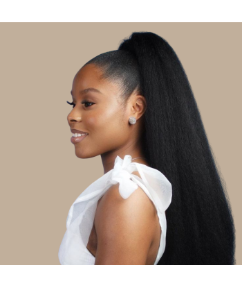 Queue de cheval Ponytail  Noir A Cordon Remy Hair Yaki Straight vous aussi creer 