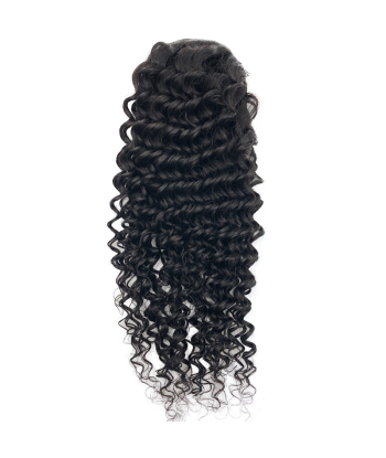 Queue de cheval Ponytail  Noir A Cordon Remy Hair Deep Wave français