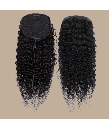 Queue de cheval Ponytail  Noir A Cordon Remy Hair Deep Wave français