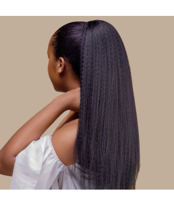 Queue de cheval Ponytail  Noir A Cordon Remy Hair Kinky Straight pas cher