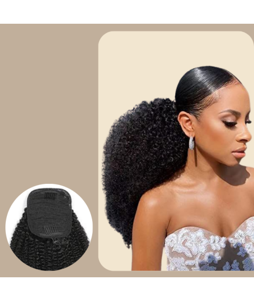 Queue de cheval Ponytail  Noir A Cordon Remy Hair  Afro Curly l'achat 