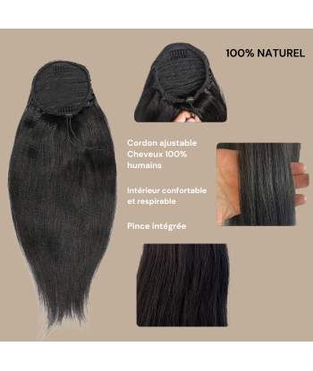 Queue de cheval Ponytail  Noir A Cordon Remy Hair Yaki Straight vous aussi creer 