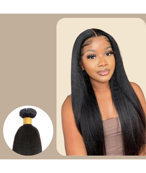 Tissage Cheveux Vierge Human Hair Yaki Straight 7A Brun Foncé 1B 100 Gr Découvrez la collection