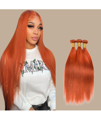 Tissage Cheveux Vierge Human Hair Straight 7A Ginger 350 100 Gr d'Europe débarque