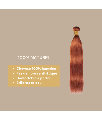 Tissage Cheveux Vierge Human Hair Straight 7A Ginger 350 100 Gr d'Europe débarque