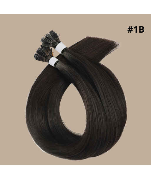 100 Keratin Extensions Rett Premium med Flat Tupp 1B Par le système avancé 