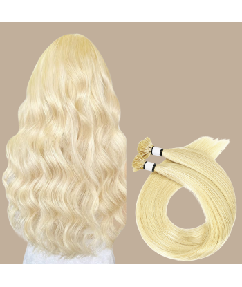 100 Keratin Extensions Rett Premium Med Flat Topp 613 Amélioration de cerveau avec