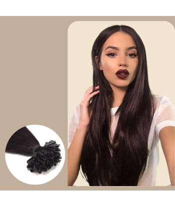 100 RAIDE Dark Brown Keratin Extensions plus qu'un jeu 