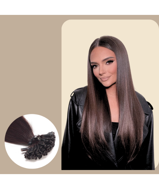 100 Raide Brown Keratin -tillägg de la marque