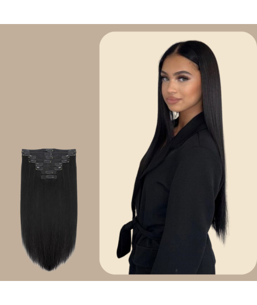 Straight Black 120g Clip-In Extensions Kit de votre