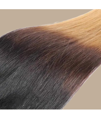 Rak Ombre Brun Choklad Blond Mono Clip-In Förlängning Maxi Volym Band une grave pollution 