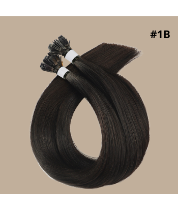 100 Keratin Extensions Rakt Premium med Platt Spets 1B la colonne vertébrale