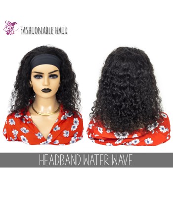 Perruque bandeau water wave 100%humain hair couleur naturelle en qualité rémy de France