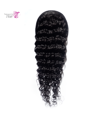 Ponytail deep wave couleur naturelle 100%human hair qualité rémy pas chere