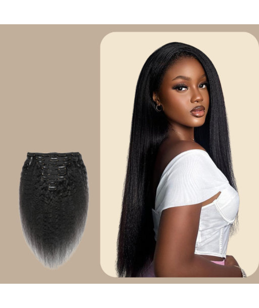 Kit de Extensões Kinky Straight Black 120g com clipes en stock