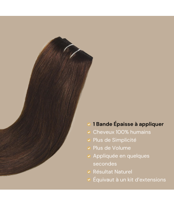 Extensão Mono Clip Chocolate Liso Maxi Volume Band rembourrage situé sous