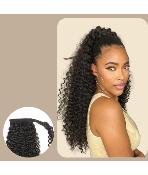 Rabo de cavalo Castanho Escuro Magic Ribbon Cabelo Remy Kinky Curly la livraison gratuite